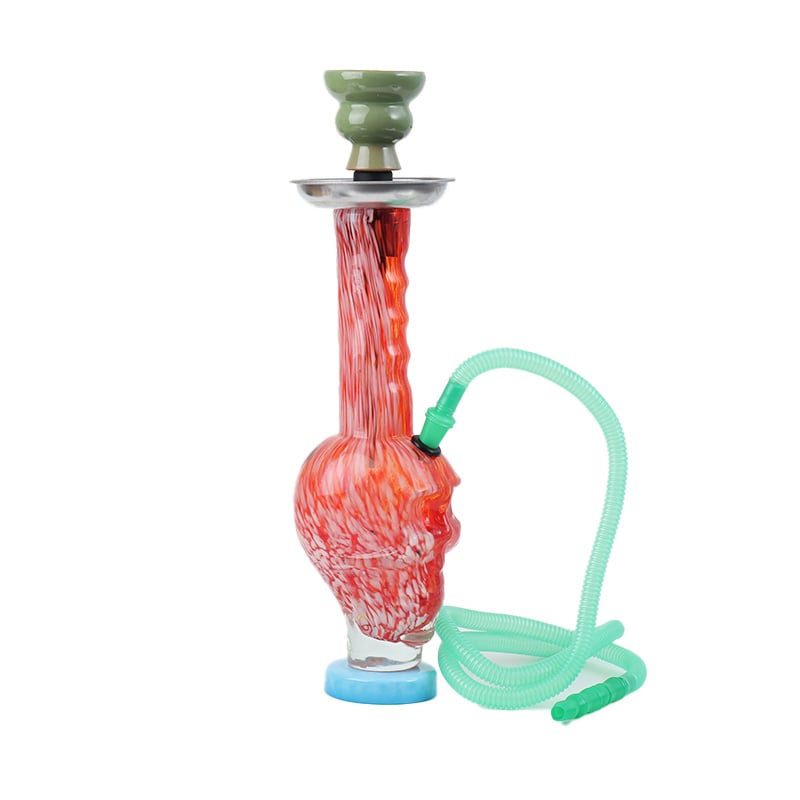 ST9 Coloured Skull Round Base Glass Bong 30.4cm - Shisha Glass