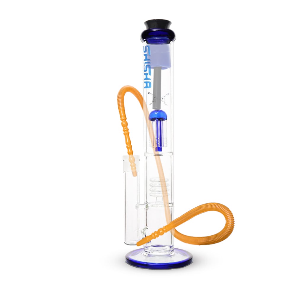 Triple Percolator Straight Base Glass Waterpipe with Ice Catcher 40cm ...