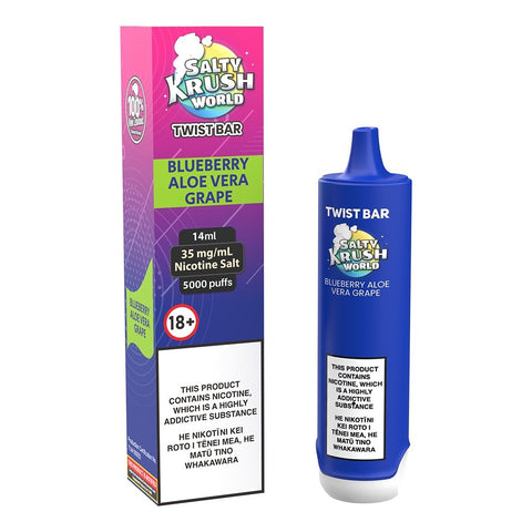 Twist Bar Blueberry Aloe Vera Grape Disposable Vape - Shisha Glass