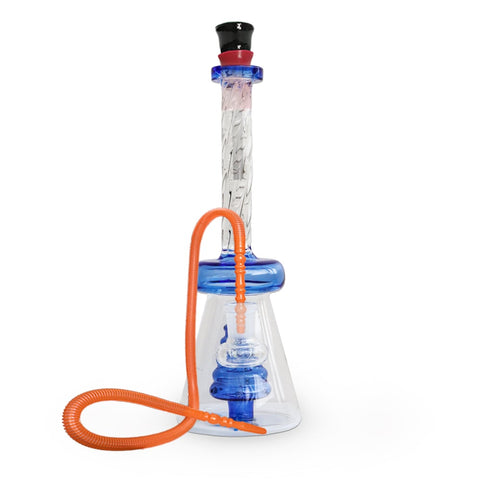 Wavy Neck Glass Bong with Percolator 24cm - Shisha Glass