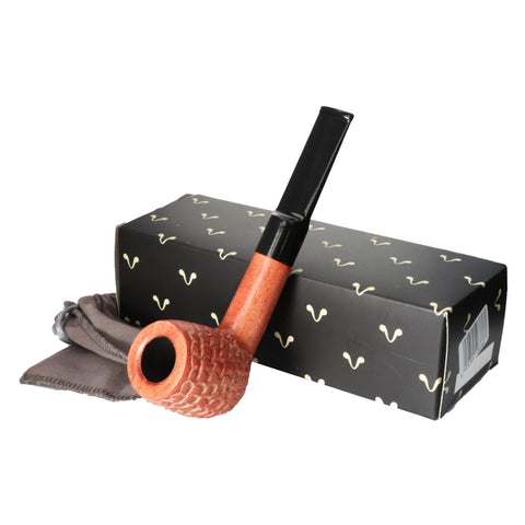 Wooden Textured Billiard Smoking Pipe 14cm | Shisha Glass